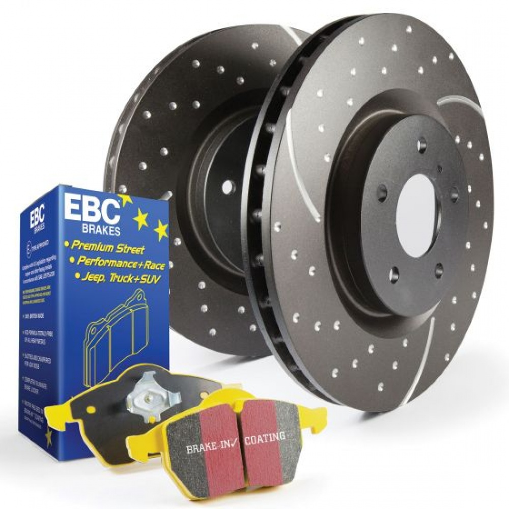 FRONT & REAR DRILLED GROOVED BRAKE DISCS PADS KIT FORD FOCUS ST225 OE QUALITY