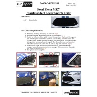 Zunsport Front Grille Fiesta Mk7 & Mk7 Zetec S ZFR55108 thumbnail