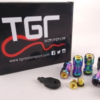 TGR Motorsport Neo Chrome Wheel Nut Set - Multiple cap colours available thumbnail